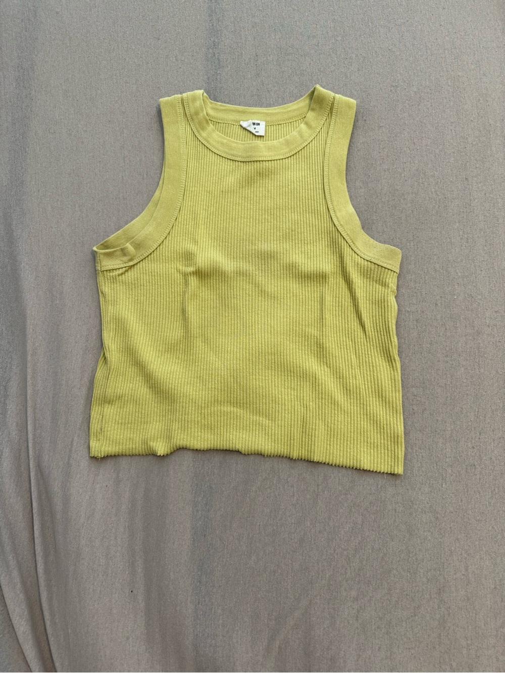 Marshalls Ribbed Crop Tank in Lime